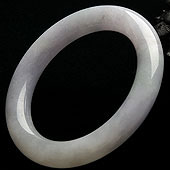 糯冰种晴水带紫罗兰缅甸翡翠A货圆条手镯（57.7mm）