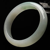 糯冰种飘花缅甸翡翠A货手镯（58.1mm）
