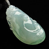 冰种略飘花缅甸翡翠A货如意挂件