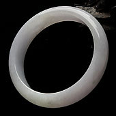 糯冰种淡紫罗兰缅甸翡翠A货手镯（55.4mm）