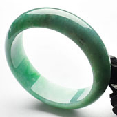 糯冰种飘翠缅甸翡翠A货手镯（57mm）