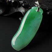 冰种飘翠缅甸翡翠A货福瓜挂件（金扣）