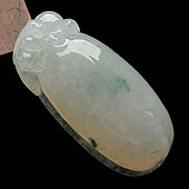 糯冰种飘花缅甸翡翠A货福瓜挂件