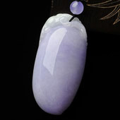 糯冰种紫罗兰缅甸翡翠A货福瓜挂件