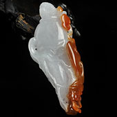 糯冰种褐红翡缅甸翡翠A货人生如意挂件