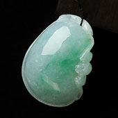 糯冰种飘翠缅甸翡翠A货福瓜挂件