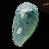 冰种飘花缅甸翡翠A货福瓜挂件