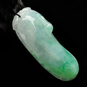 糯冰种飘翠缅甸翡翠A货福瓜挂件