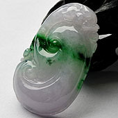 糯冰种春带彩缅甸翡翠A货如意挂件