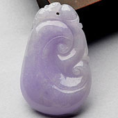 糯冰种紫罗兰缅甸翡翠A货如意挂件