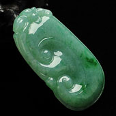 (超值推荐)糯冰种飘翠缅甸翡翠A货如意挂件