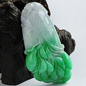 糯冰种春带彩缅甸翡翠A货玉兰花挂件