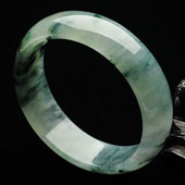 冰种飘花缅甸翡翠A货手镯（58.7mm）