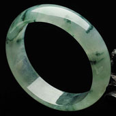 冰种飘花缅甸翡翠A货手镯（59mm）