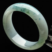 糯冰种飘花缅甸翡翠A货手镯（56.7mm）