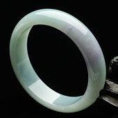 糯冰种晴水略带紫罗兰缅甸翡翠A货手镯（57.3mm）