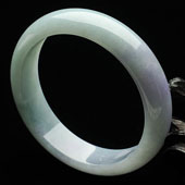 糯冰种晴水略带紫罗兰缅甸翡翠A货手镯（58mm）