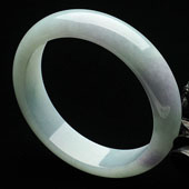 糯冰种晴水略带紫罗兰缅甸翡翠A货手镯（57.5mm）