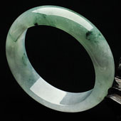 冰种飘花缅甸翡翠A货手镯（57.6mm）