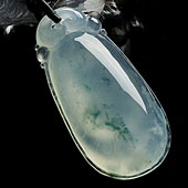 冰种飘花缅甸翡翠A货福瓜挂件