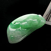 糯冰种飘翠缅甸翡翠A货福瓜挂件