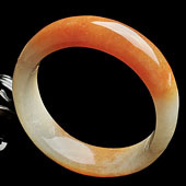 糯冰种红黄翡缅甸翡翠A货雕花手镯(57mm)