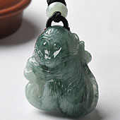 糯冰种飘花缅甸翡翠A货代代封侯挂件