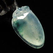 冰种飘花缅甸翡翠A货福瓜挂件