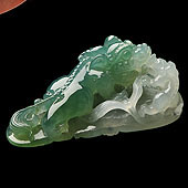 糯冰种晴水缅甸翡翠A货母子情深挂件
