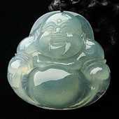 冰种晴水缅甸翡翠A货玉佛挂件