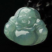 冰种晴水缅甸翡翠A货玉佛挂件