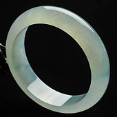 冰种晴水缅甸翡翠A货手镯(56.1mm)