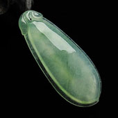 冰种飘花缅甸翡翠A货福瓜挂件