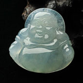 冰种晴水缅甸翡翠A货玉佛挂件