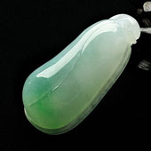 糯冰种晴水缅甸翡翠A货福瓜挂件