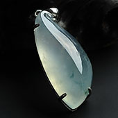 冰种飘花缅甸翡翠A货镶白金福瓜挂件