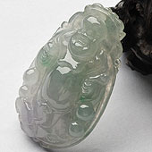 冰种晴水缅甸翡翠A货玉佛挂件