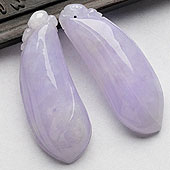 糯冰种紫罗兰缅甸翡翠A货福瓜挂件(一对)