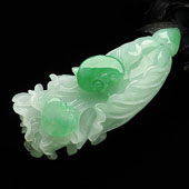 糯冰种飘翠缅甸翡翠A货白菜挂件