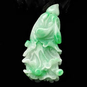 糯冰种飘翠缅甸翡翠A货白菜挂件