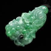 糯冰种飘翠缅甸翡翠A货白菜挂件