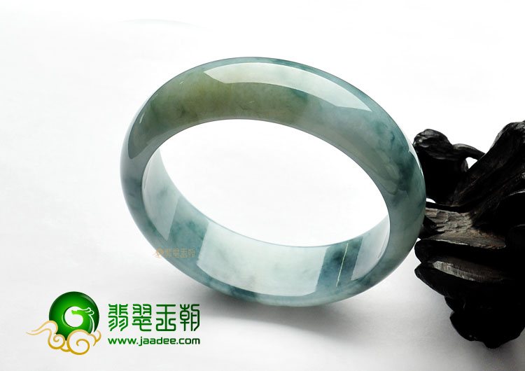糯冰种飘花缅甸翡翠A货手镯(63.3mm)
