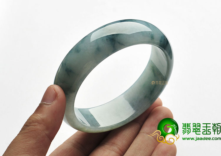 糯冰种飘花缅甸翡翠A货手镯(63.3mm)