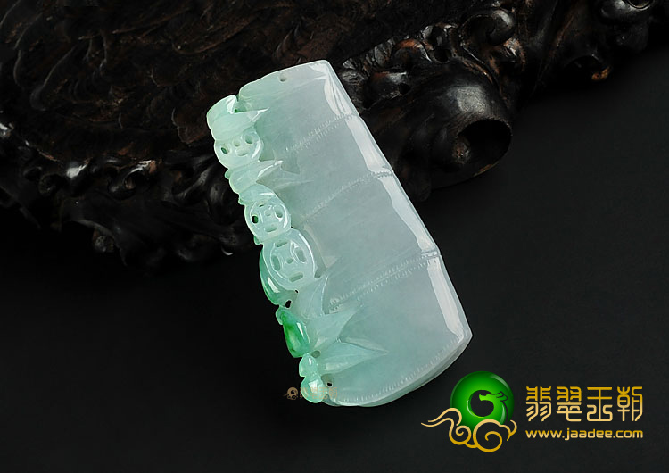 糯冰种飘翠缅甸翡翠A货节节高挂件