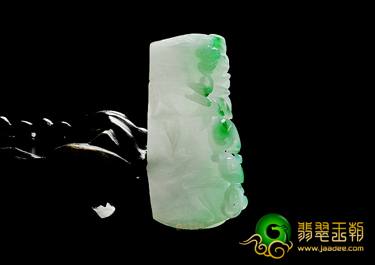 糯冰种飘翠缅甸翡翠A货节节高挂件