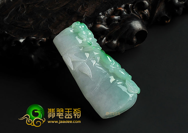 糯冰种飘翠缅甸翡翠A货节节高挂件