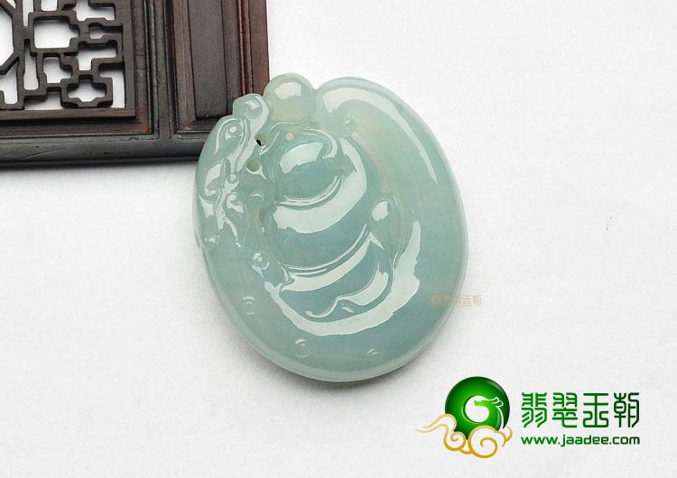 糯冰种晴水缅甸翡翠A货童子挂件
