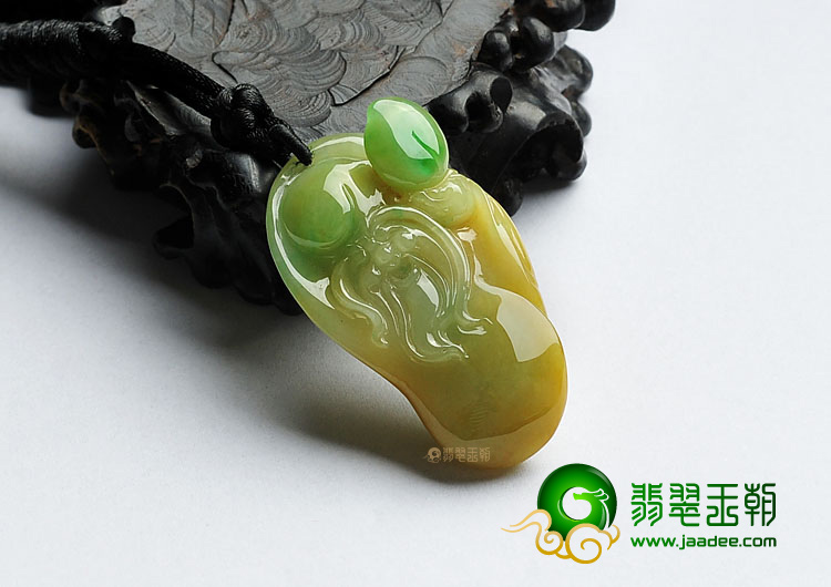 糯冰种黄加绿缅甸翡翠A货寿星挂件