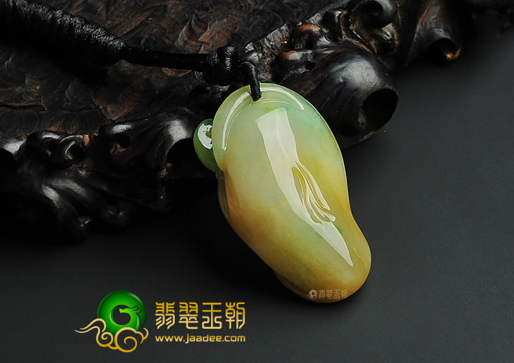 糯冰种黄加绿缅甸翡翠A货寿星挂件
