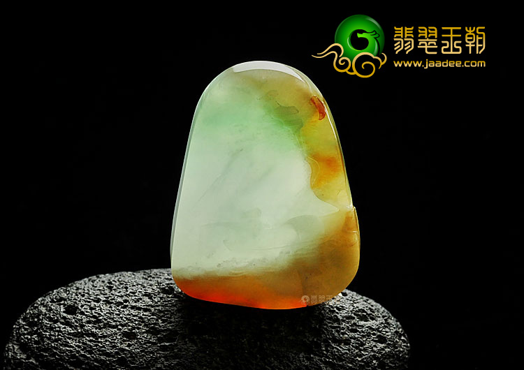冰种三彩缅甸翡翠A货独钓寒江挂件